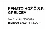 "Renato Hožič S.p.: Elektromehanika - Izdelovanje Grelcev" - Logotip