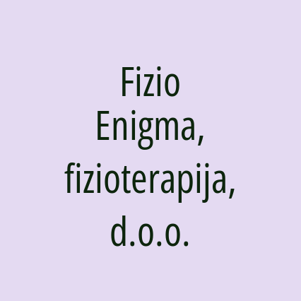 Fizio Enigma, fizioterapija, d.o.o.