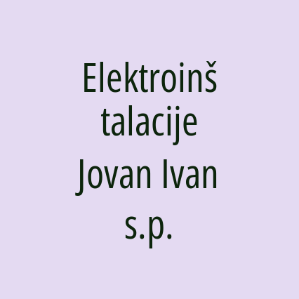 Elektroinštalacije Jovan Ivan s.p.