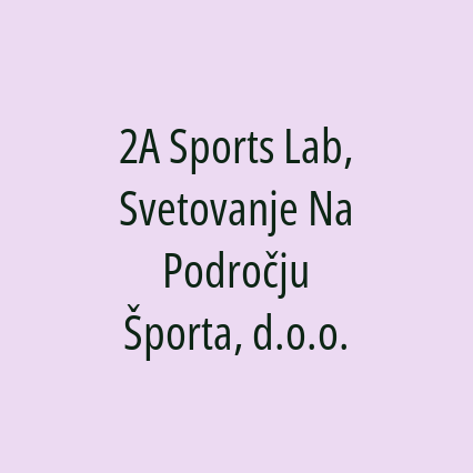 2A Sports Lab, Svetovanje Na Področju Športa, d.o.o. - Logotip