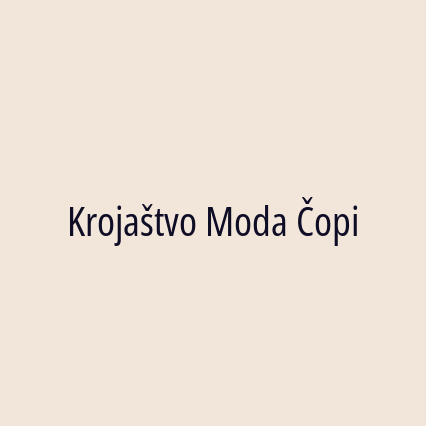 Krojaštvo Moda Čopi