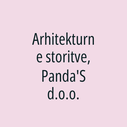 Arhitekturne storitve, Panda'S d.o.o.