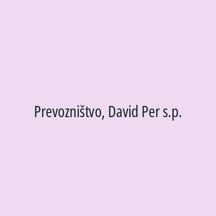 Prevozništvo, David Per s.p.