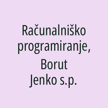 Računalniško programiranje, Borut Jenko s.p.