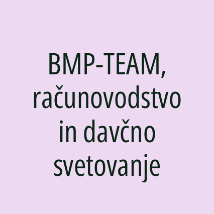 BMP-TEAM, računovodstvo in davčno svetovanje