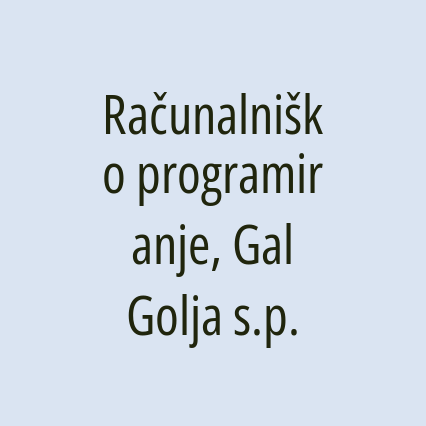 Računalniško programiranje, Gal Golja s.p.