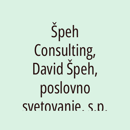 Špeh Consulting, David Špeh, poslovno svetovanje, s.p.