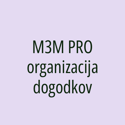 M3M PRO organizacija dogodkov