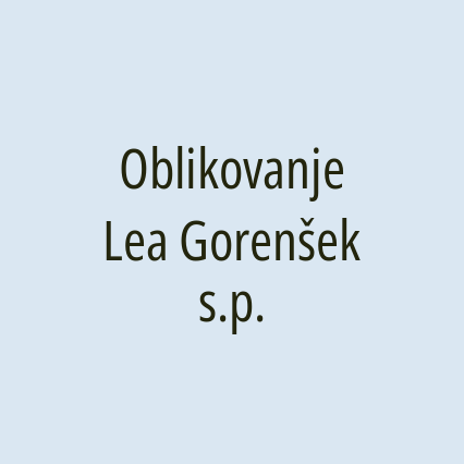 Oblikovanje Lea Gorenšek s.p.