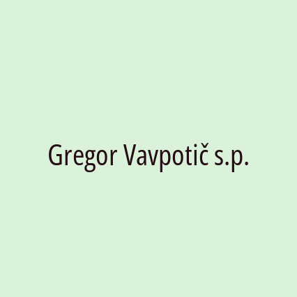 Gregor Vavpotič s.p.