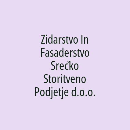 Zidarstvo In Fasaderstvo Srečko Storitveno Podjetje d.o.o. - Logotip