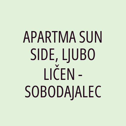 APARTMA SUN SIDE, LJUBO LIČEN - SOBODAJALEC