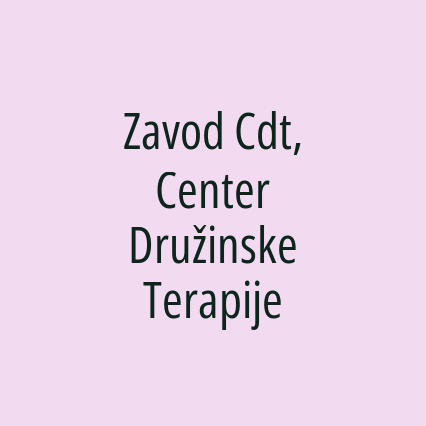 Zavod Cdt, Center Družinske Terapije