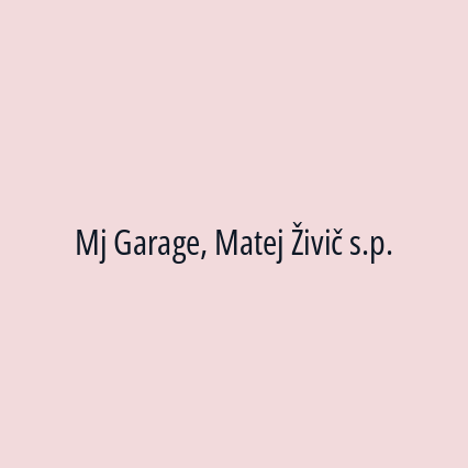 Mj Garage, Matej Živič s.p.