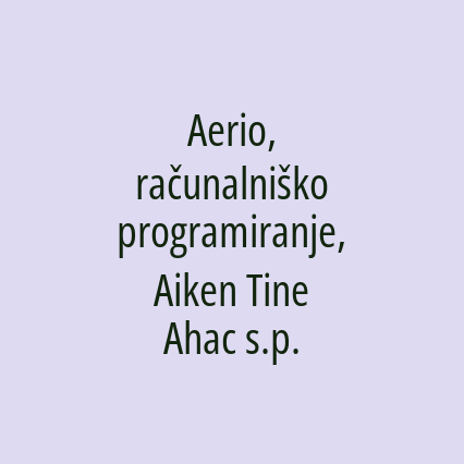 Aerio, računalniško programiranje, Aiken Tine Ahac s.p. - Logotip