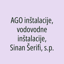 AGO inštalacije, vodovodne inštalacije, Sinan Šerifi, s.p. - Logotip