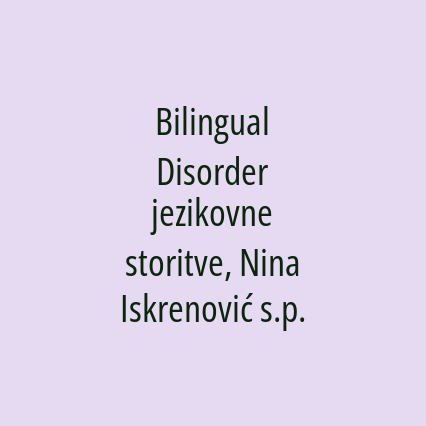 Bilingual Disorder jezikovne storitve, Nina Iskrenović s.p. - Logotip