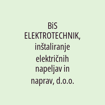 BiS ELEKTROTECHNIK, inštaliranje električnih napeljav in naprav, d.o.o. - Logotip