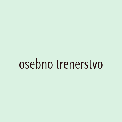 osebno trenerstvo