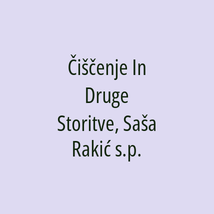 Čiščenje In Druge Storitve, Saša Rakić s.p. - Logotip