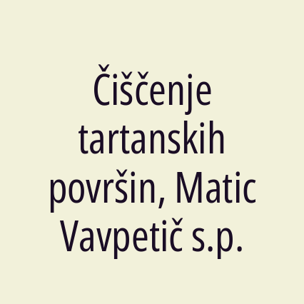Čiščenje tartanskih površin, Matic Vavpetič s.p. - Logotip