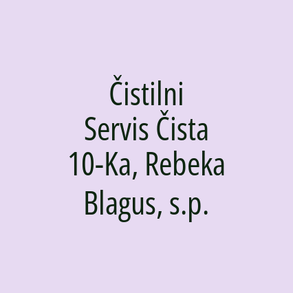 Čistilni Servis Čista 10-Ka, Rebeka Blagus, s.p. - Logotip