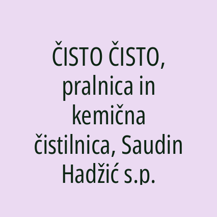 ČISTO ČISTO, pralnica in kemična čistilnica, Saudin Hadžić s.p. - Logotip