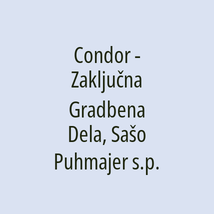 Condor - Zaključna Gradbena Dela, Sašo Puhmajer s.p. - Logotip