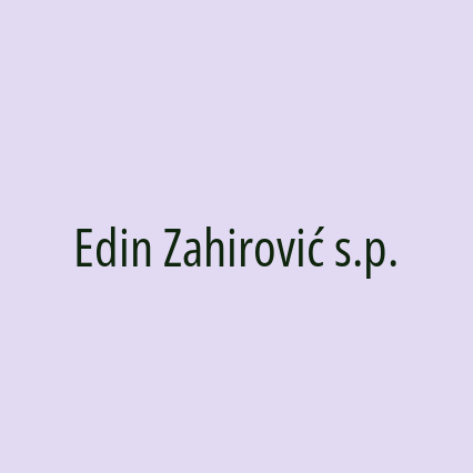 Edin Zahirović s.p.