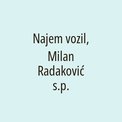 Najem vozil, Milan Radaković s.p.