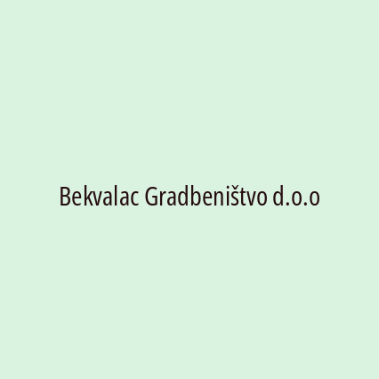 Bekvalac Gradbeništvo d.o.o