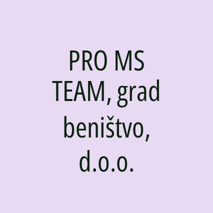 PRO MS TEAM, gradbeništvo, d.o.o.