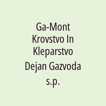 Ga-Mont Krovstvo In Kleparstvo Dejan Gazvoda s.p. - Logotip