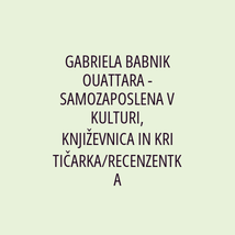 GABRIELA BABNIK OUATTARA - SAMOZAPOSLENA V KULTURI, KNJIŽEVNICA IN KRITIČARKA/RECENZENTKA - Logotip