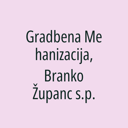 Gradbena Mehanizacija, Branko Županc s.p. - Logotip