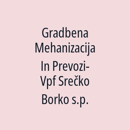 Gradbena Mehanizacija In Prevozi-Vpf Srečko Borko s.p. - Logotip