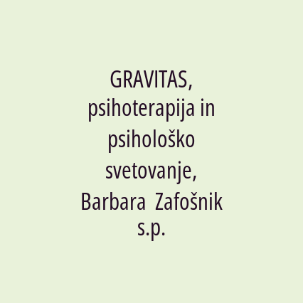 GRAVITAS, psihoterapija in psihološko svetovanje, Barbara  Zafošnik s.p. - Logotip