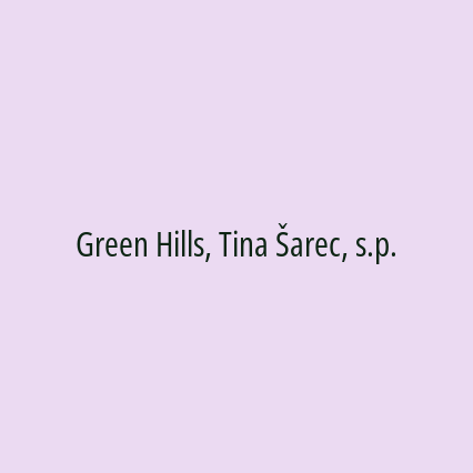 Green Hills, Tina Šarec, s.p. - Logotip