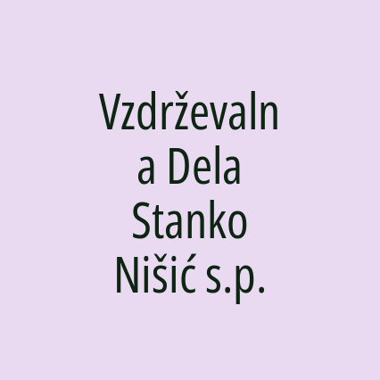 Vzdrževalna Dela Stanko Nišić s.p.