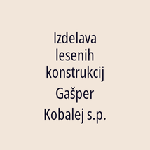 Izdelava lesenih konstrukcij Gašper Kobalej s.p. - Logotip