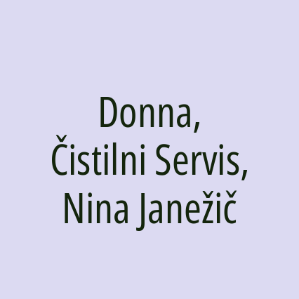 Donna, Čistilni Servis, Nina Janežič