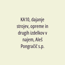 KA10, dajanje strojev, opreme in drugih izdelkov v najem, Aleš Pongračič s.p. - Logotip