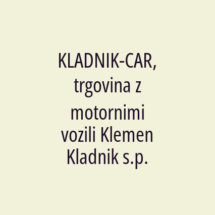 KLADNIK-CAR, trgovina z motornimi vozili Klemen Kladnik s.p. - Logotip