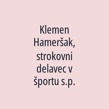 Klemen Hameršak, strokovni delavec v športu s.p. - Logotip