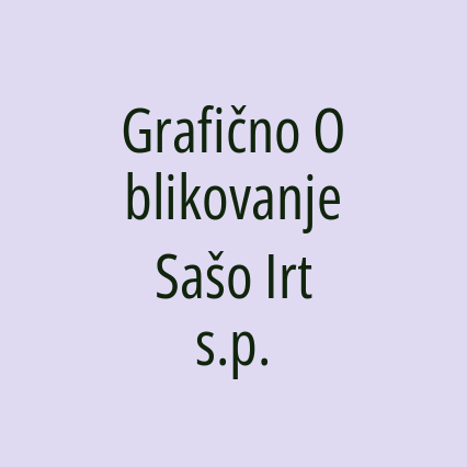 Grafično Oblikovanje Sašo Irt s.p.