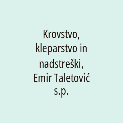 Krovstvo, kleparstvo in nadstreški, Emir Taletović s.p. - Logotip