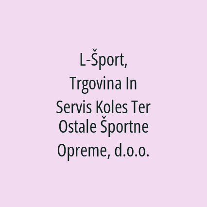 L-Šport, Trgovina In Servis Koles Ter Ostale Športne Opreme, d.o.o. - Logotip