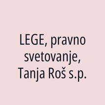 LEGE, pravno svetovanje, Tanja Roš s.p. - Logotip