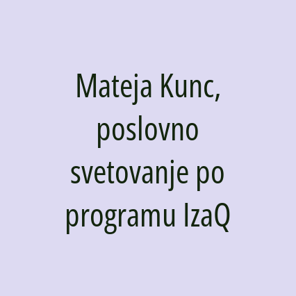 Mateja Kunc, poslovno svetovanje po programu IzaQ - Logotip