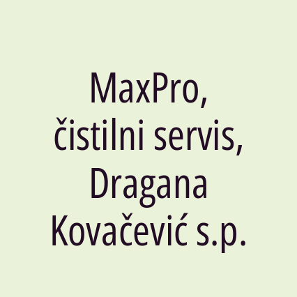 MaxPro, čistilni servis, Dragana Kovačević s.p. - Logotip